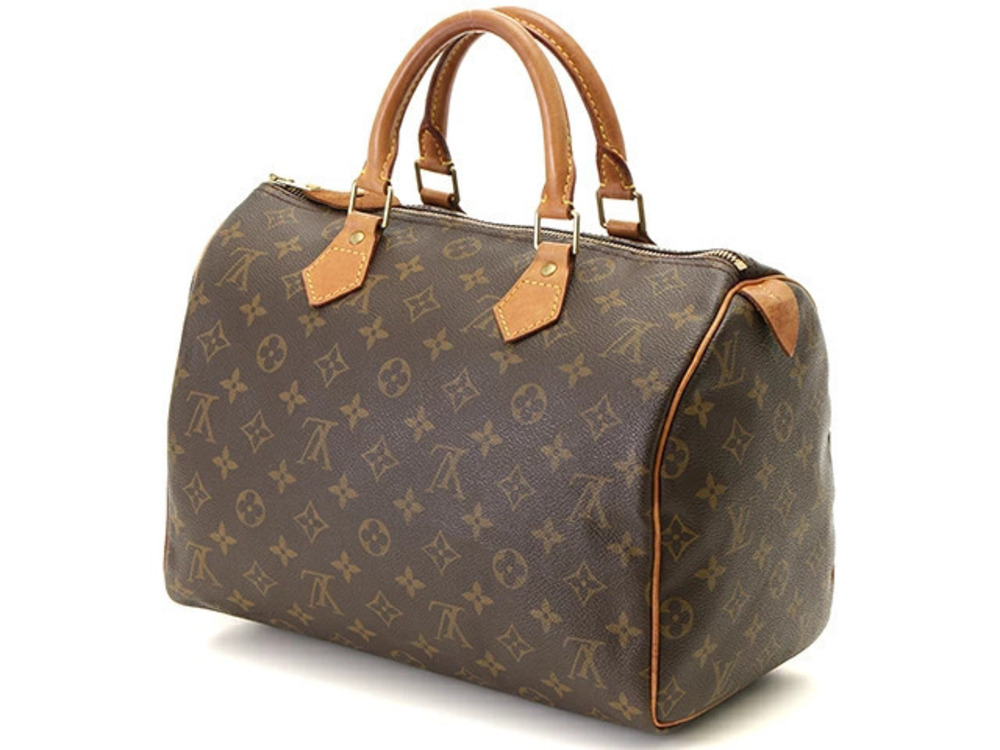 Louis Vuitton Brown Leather Speedy Monogram Brown